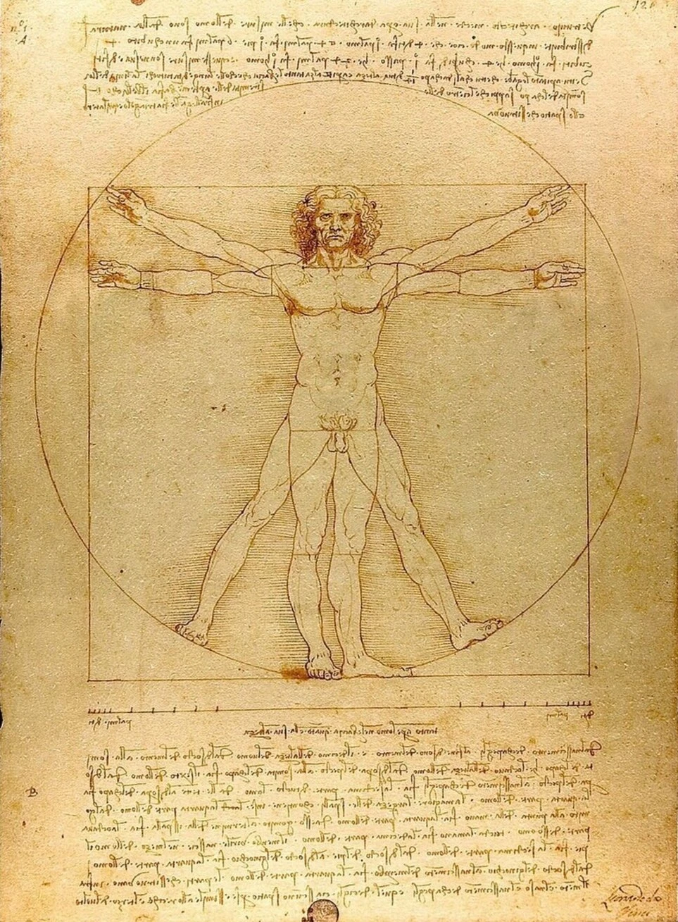 Léonard de Vinci, L'homme de Vitruve, 1490.